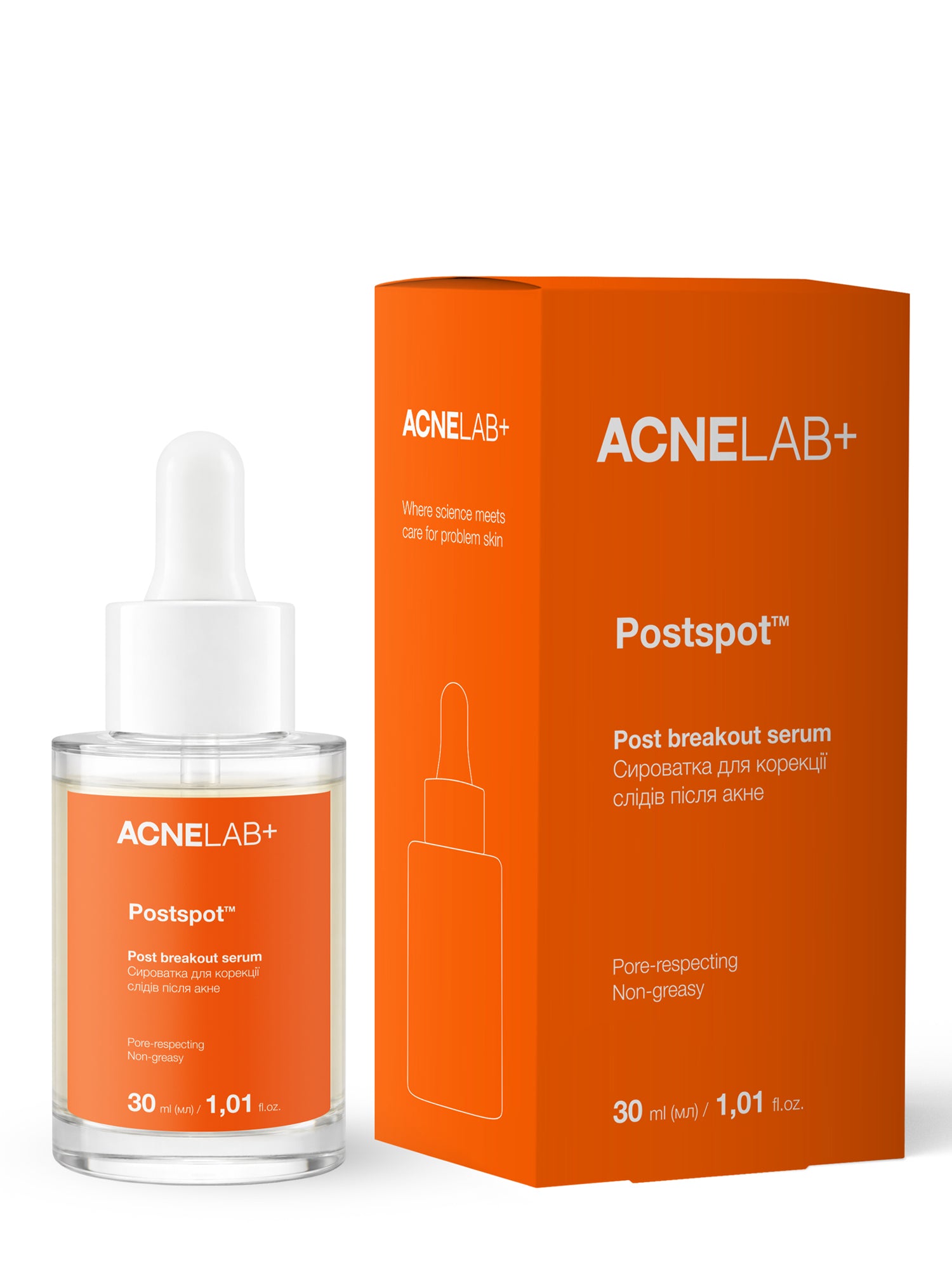 Сироватка для корекціїї слідів після акне Postspot Post breakout serum ACNELAB+