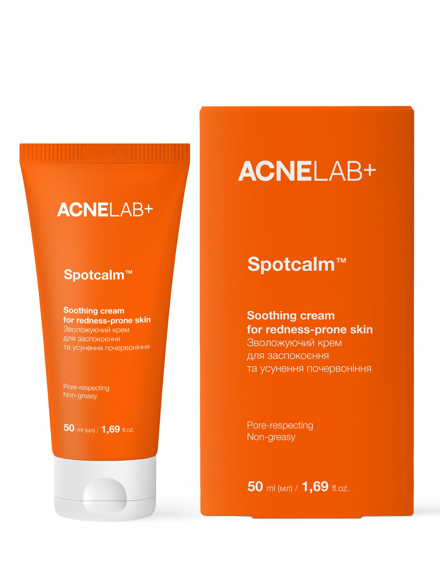 Зволожуючий крем для заспокоєння та усунення почервоніння Spotcalm Soothing cream for redness-prone skin ACNELAB+