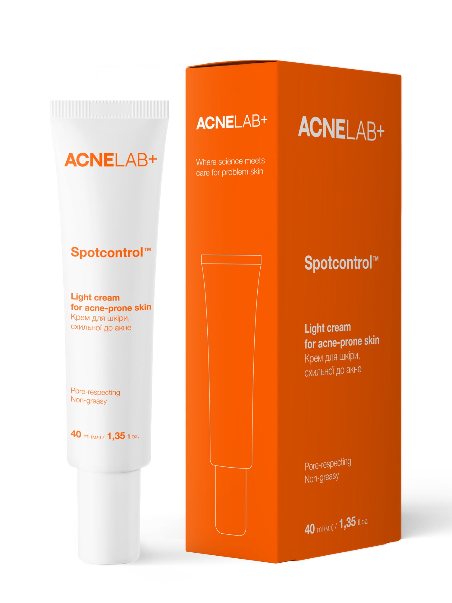 Крем для шкіри, схильної до акне Spotcontrol Light cream for acne-prone skin ACNELAB+