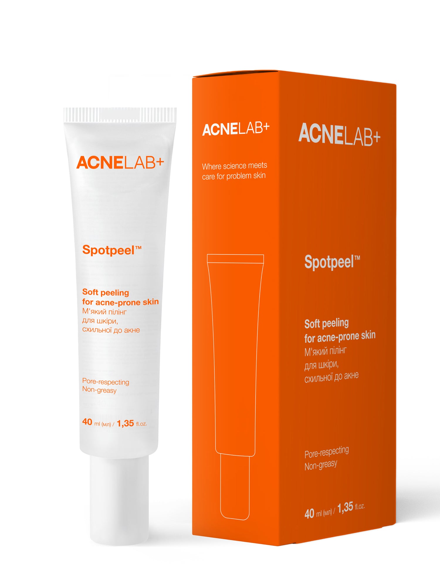 М'який пілінг для шкіри схильної до акне Spotpeel Soft peeling for acne-prone skin ACNELAB+